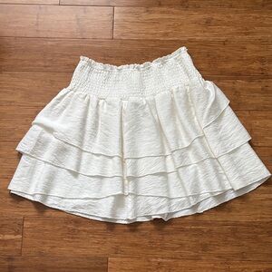 SHEIN White Ruffled Mini Skirt